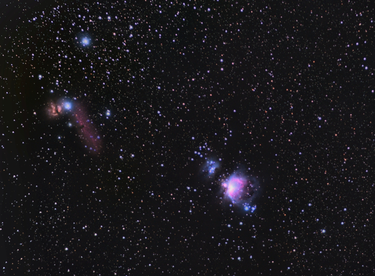 Orion: Ahorn-. Pferdekopf- und gr. Orionnebel