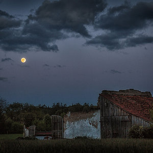 Ruine im Vollmond