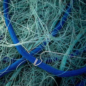 Fischernetz Blau - Grün
