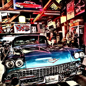 1958er Cadillac in der Hobbywerkstatt.