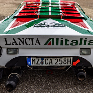 Lancia Bj. 1976 . Anblick den viele von den Rallys kennen