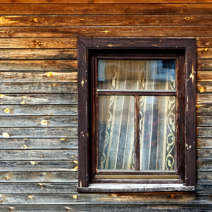 Holzfenster in Trakai/Litauen