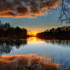 Sonnenuntergang an unserem Entchenteich (Gundwiesensee)