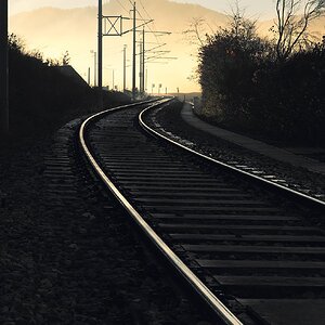 Gleise im Morgenlicht