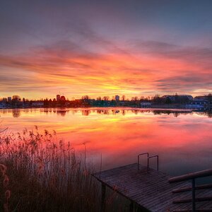 Glühender Himmel am Neujahrsabend