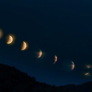 Mondfinsternis - teilweise wolkig