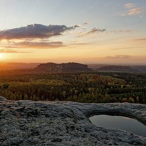 Abendlicht im Elbsandsteingebirge
