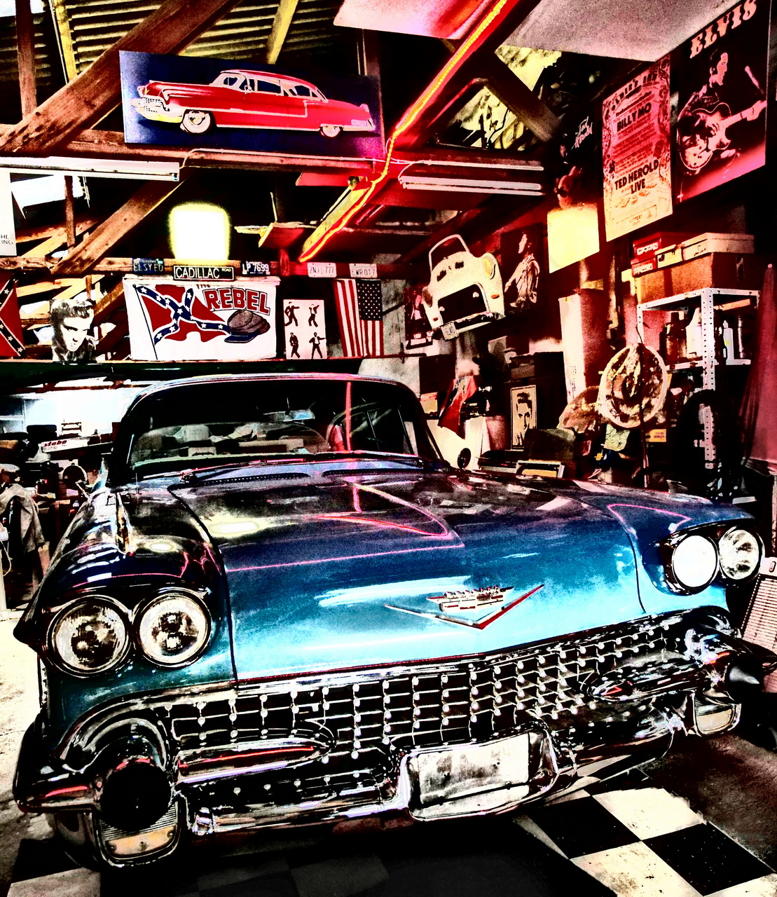 1958er Cadillac in der Hobbywerkstatt.
