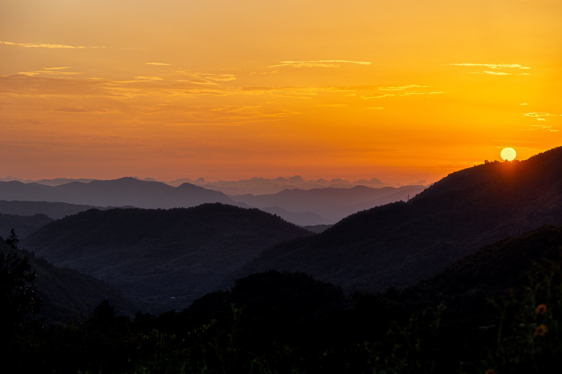 Abendlicher Blick von unserer Terasse