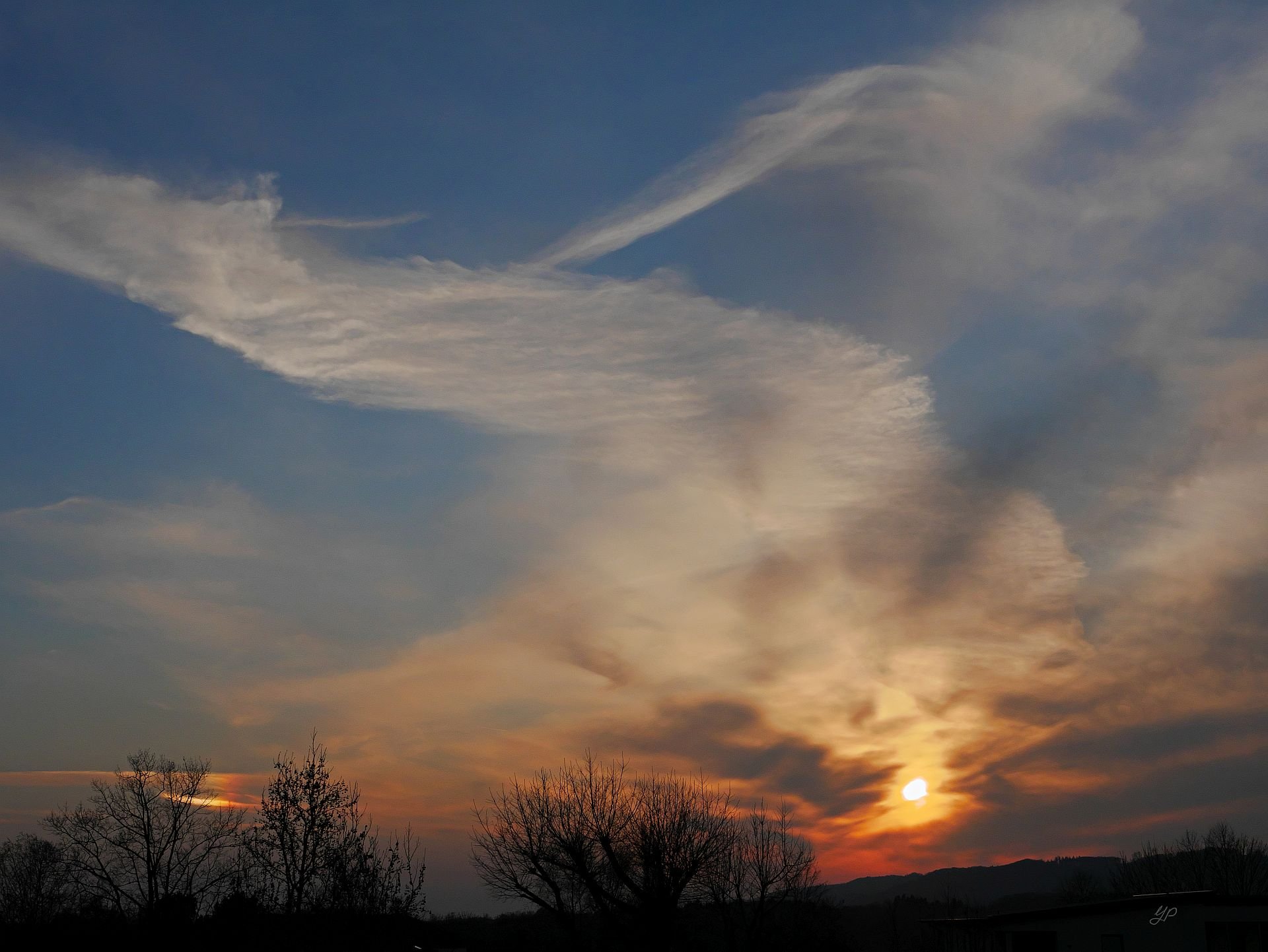 Abendsonne mit Nebensonne