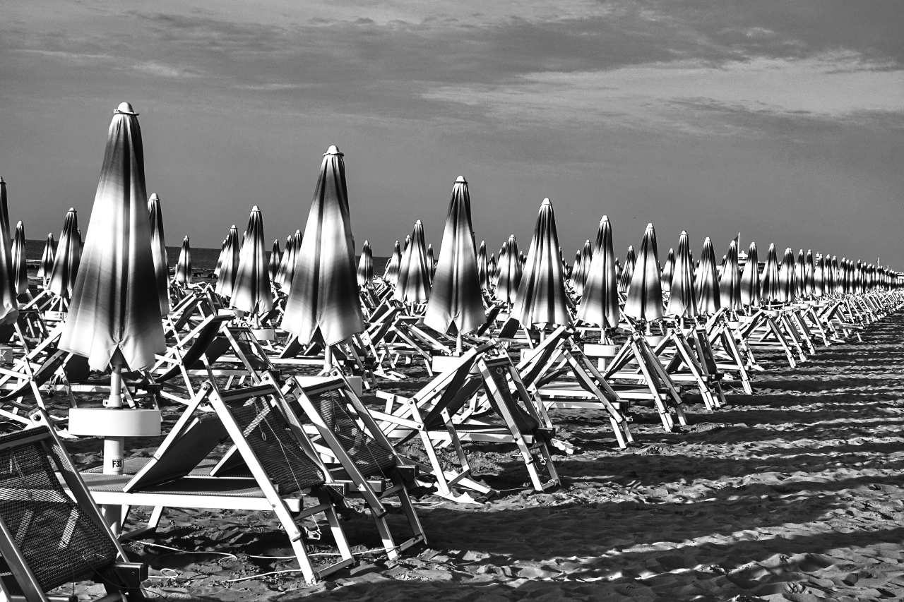 Am Morgen noch Ruhe am Strand