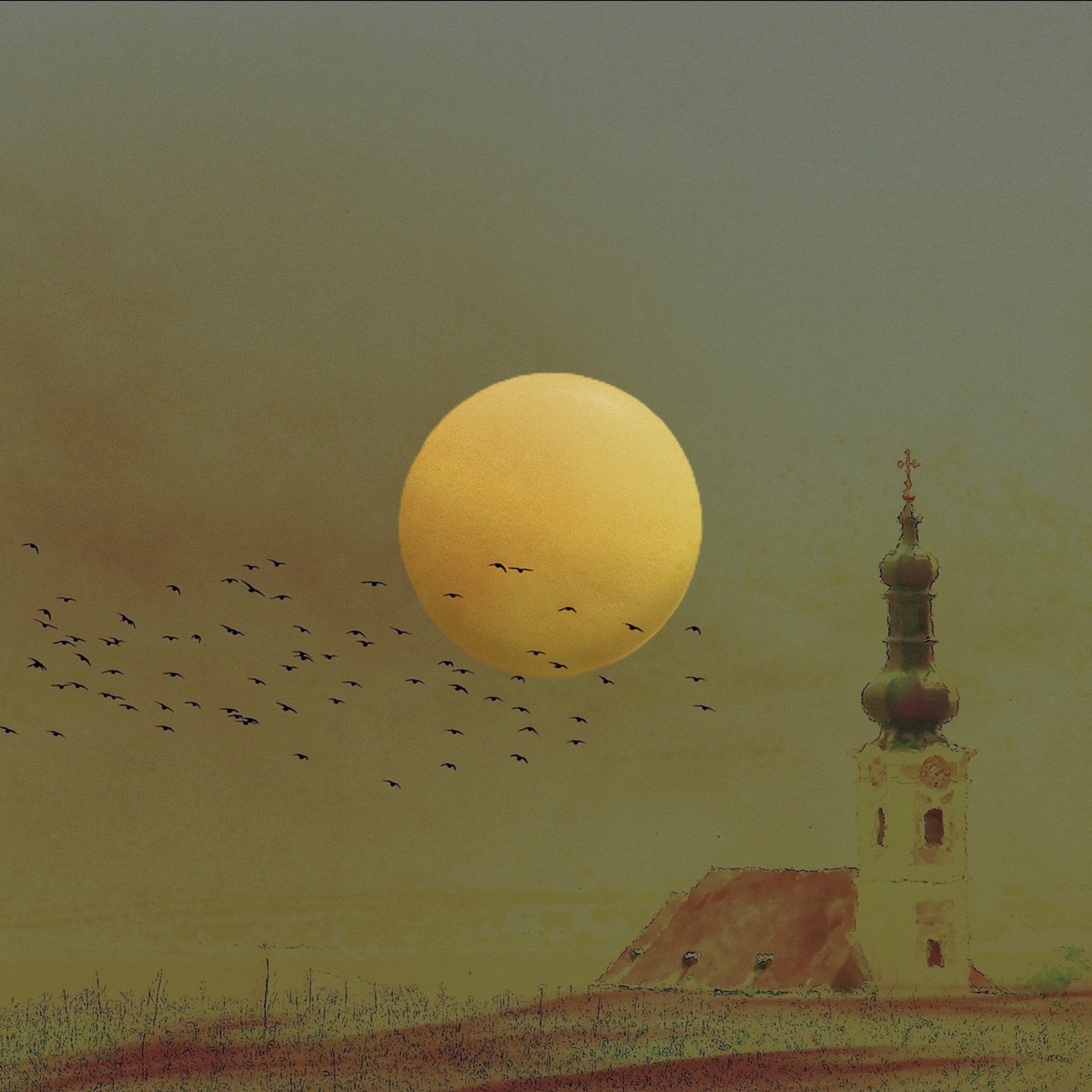 Aquarell Kirchturm