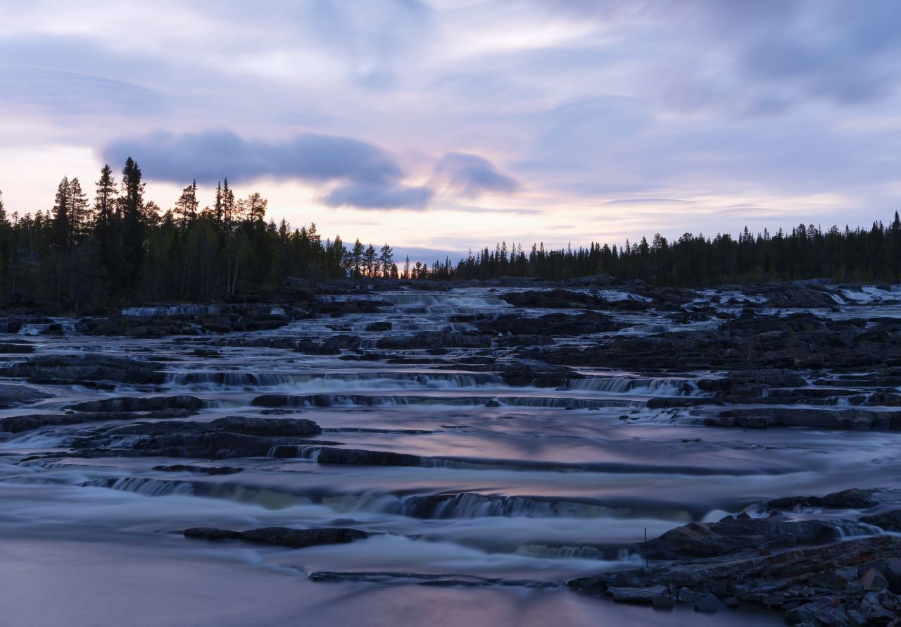 Blaue Stunde am Trappstegforsen