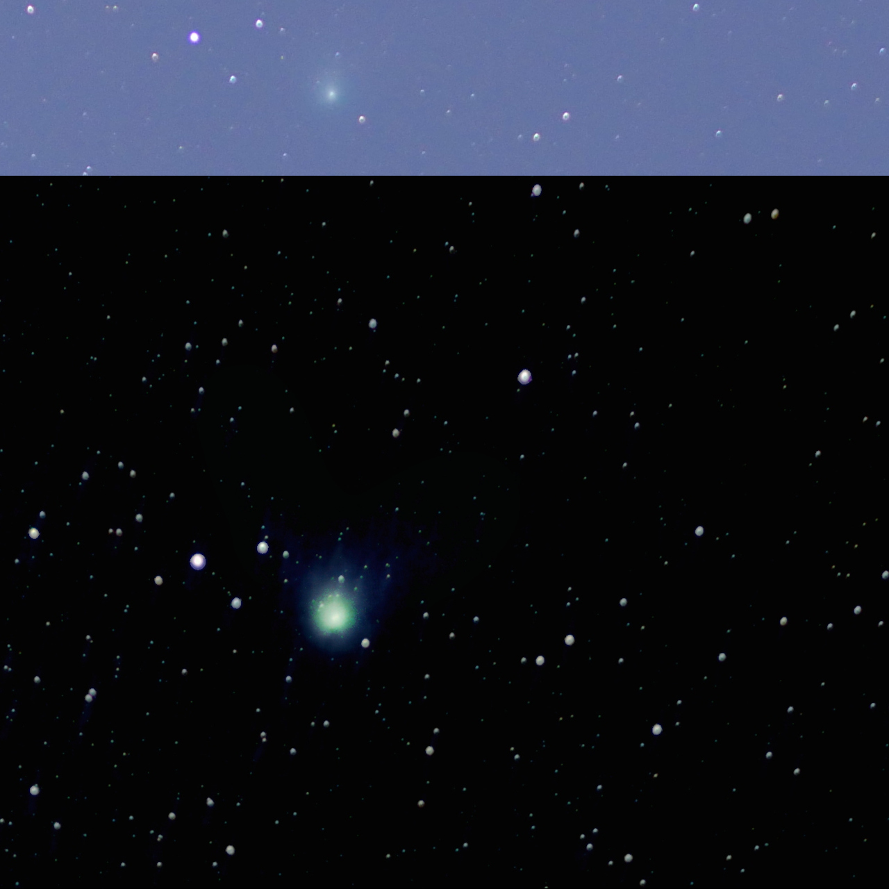 C2022E3 ZTF - der aktuelle Komet (oben OOC)