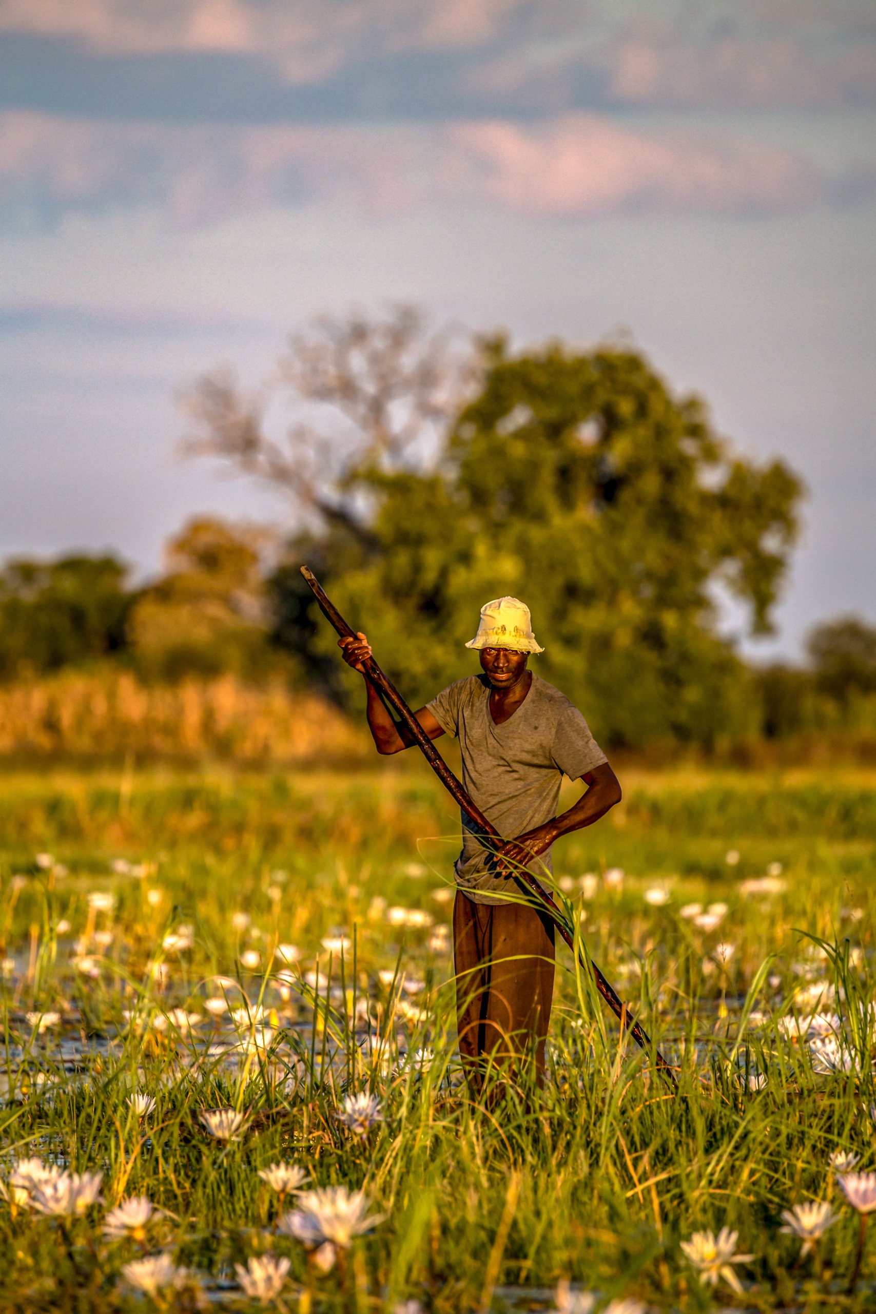 Fischer auf dem Okavango