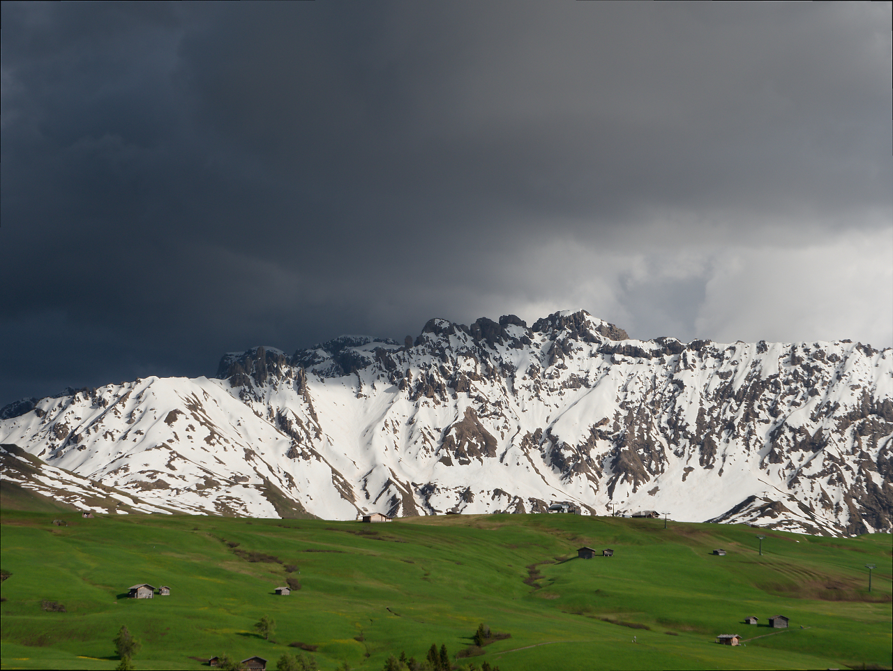 Gewitter über der Seiser Alm