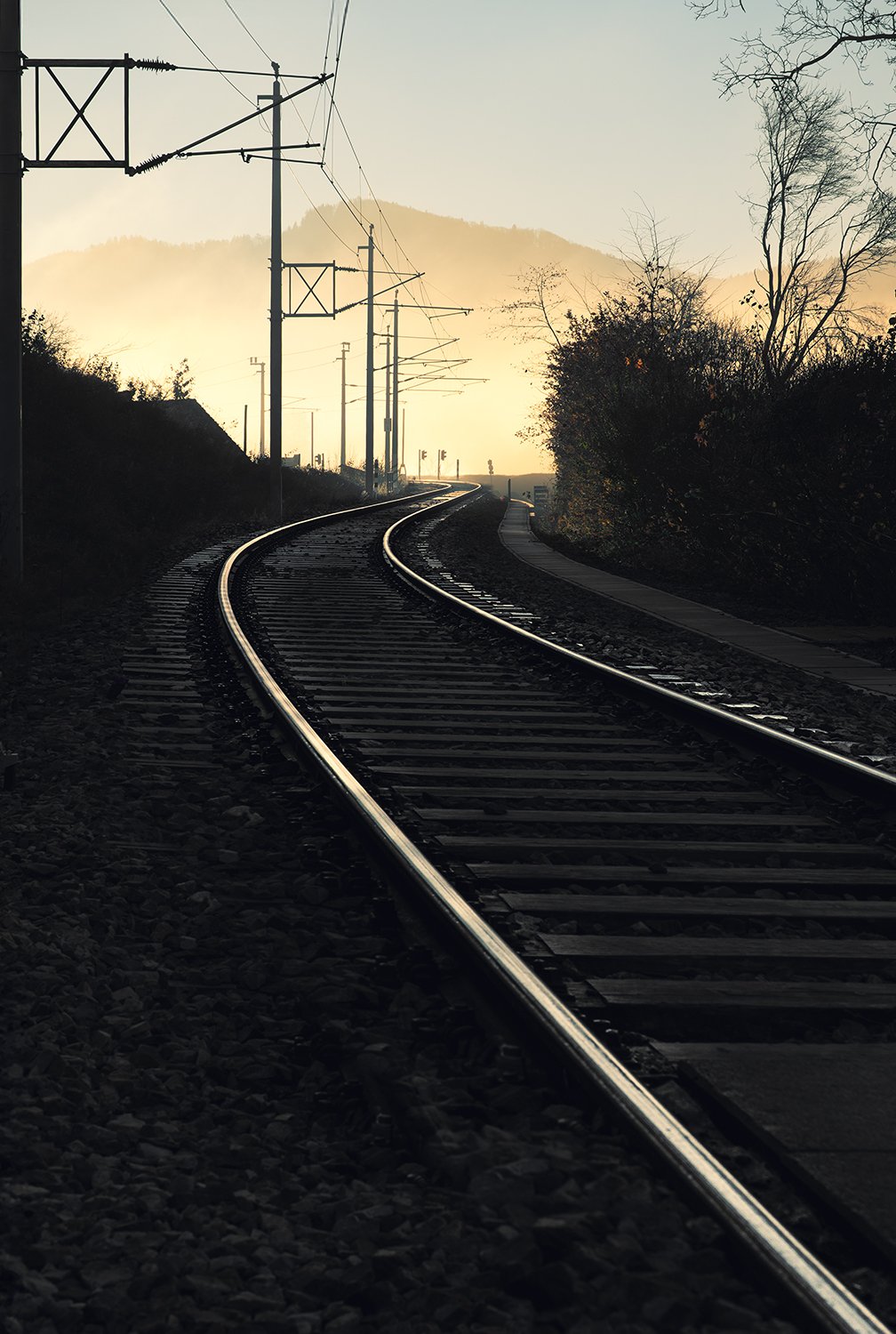 Gleise im Morgenlicht