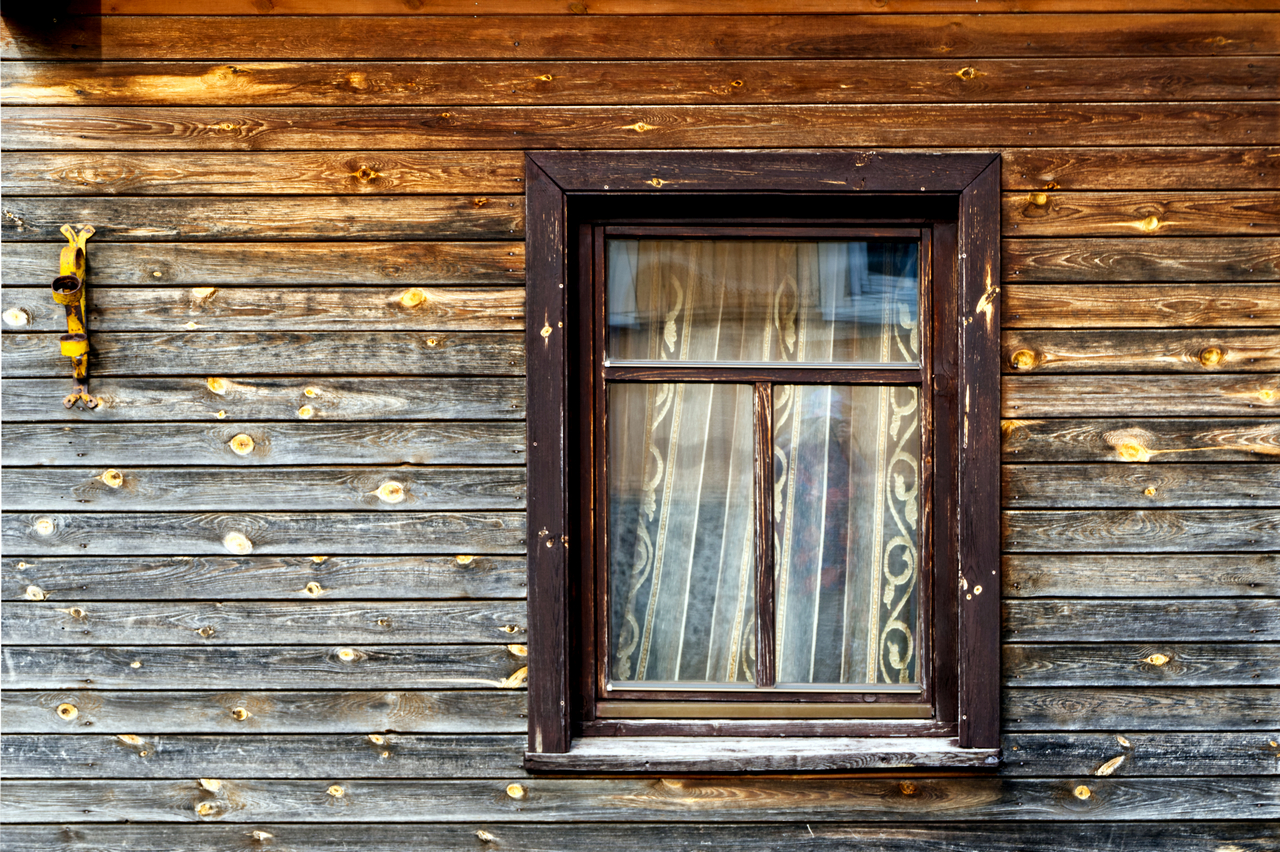 Holzfenster in Trakai/Litauen