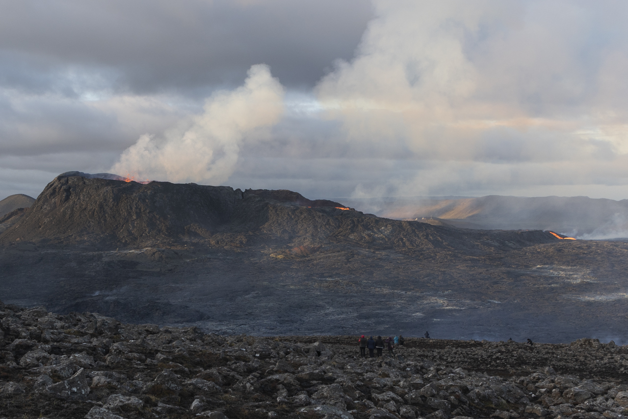 Islands Vulkan Fagradalsfjall am 19.6.2021 um 22.30 Uhr