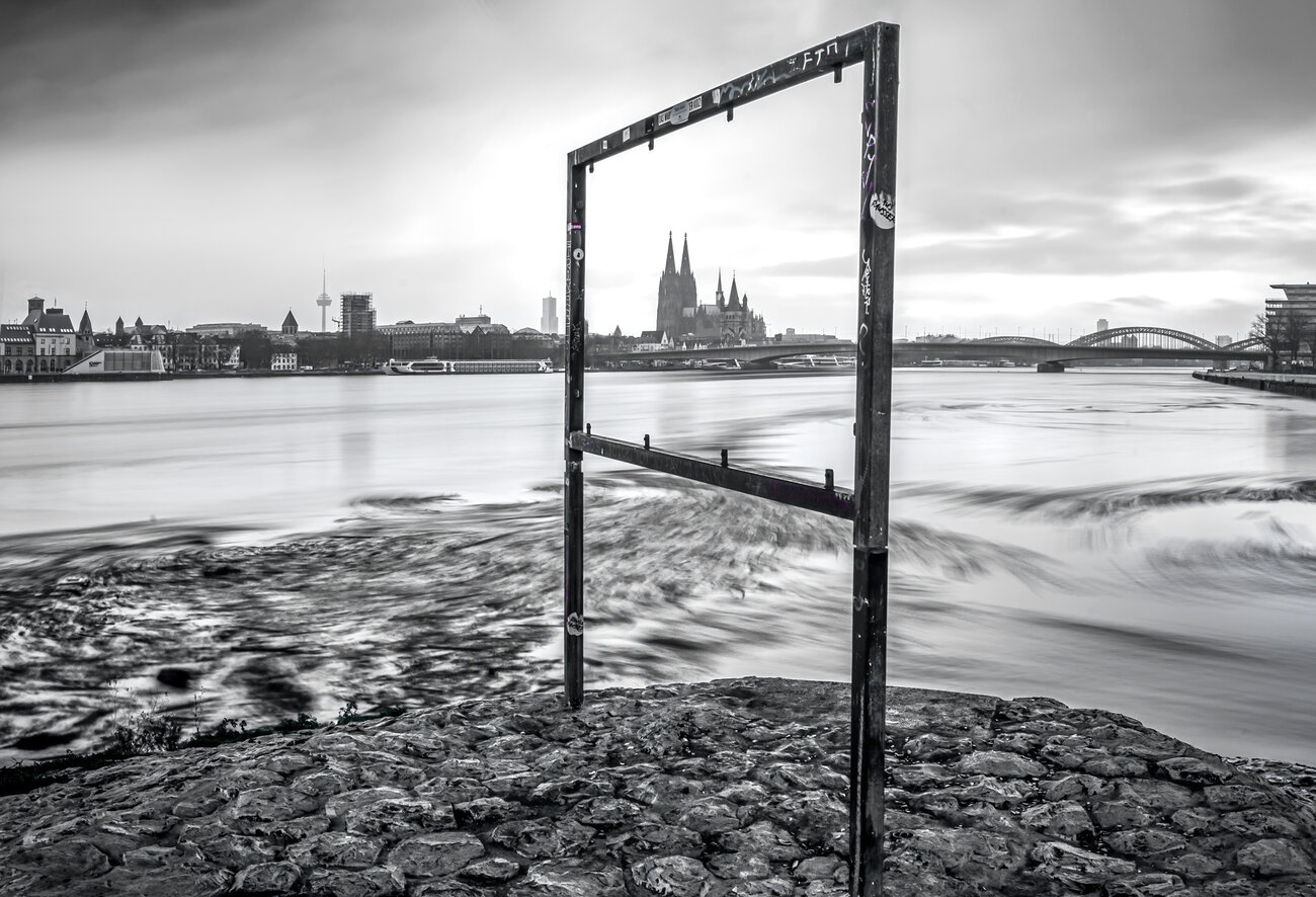 Köln-Blick bei Hochwasser