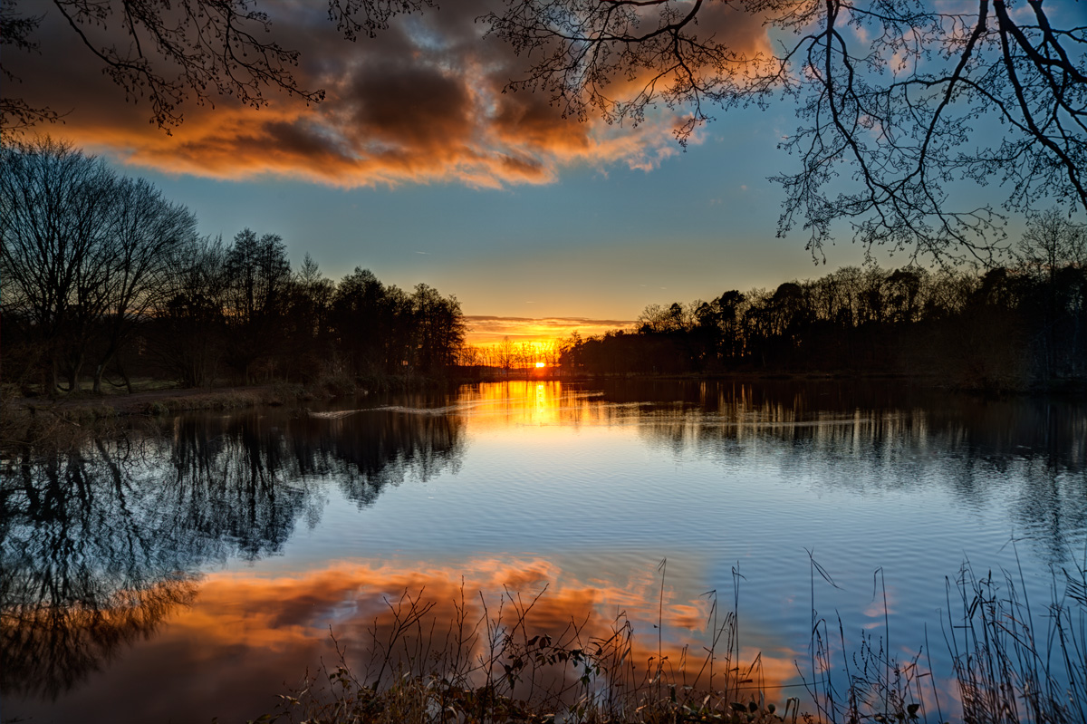 Sonnenuntergang an unserem Entchenteich (Gundwiesensee)