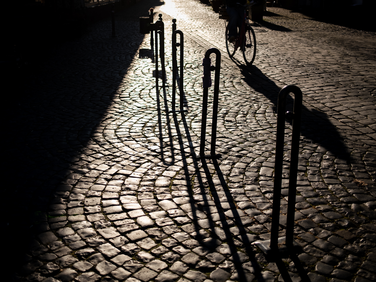 Street mit Gegenlicht